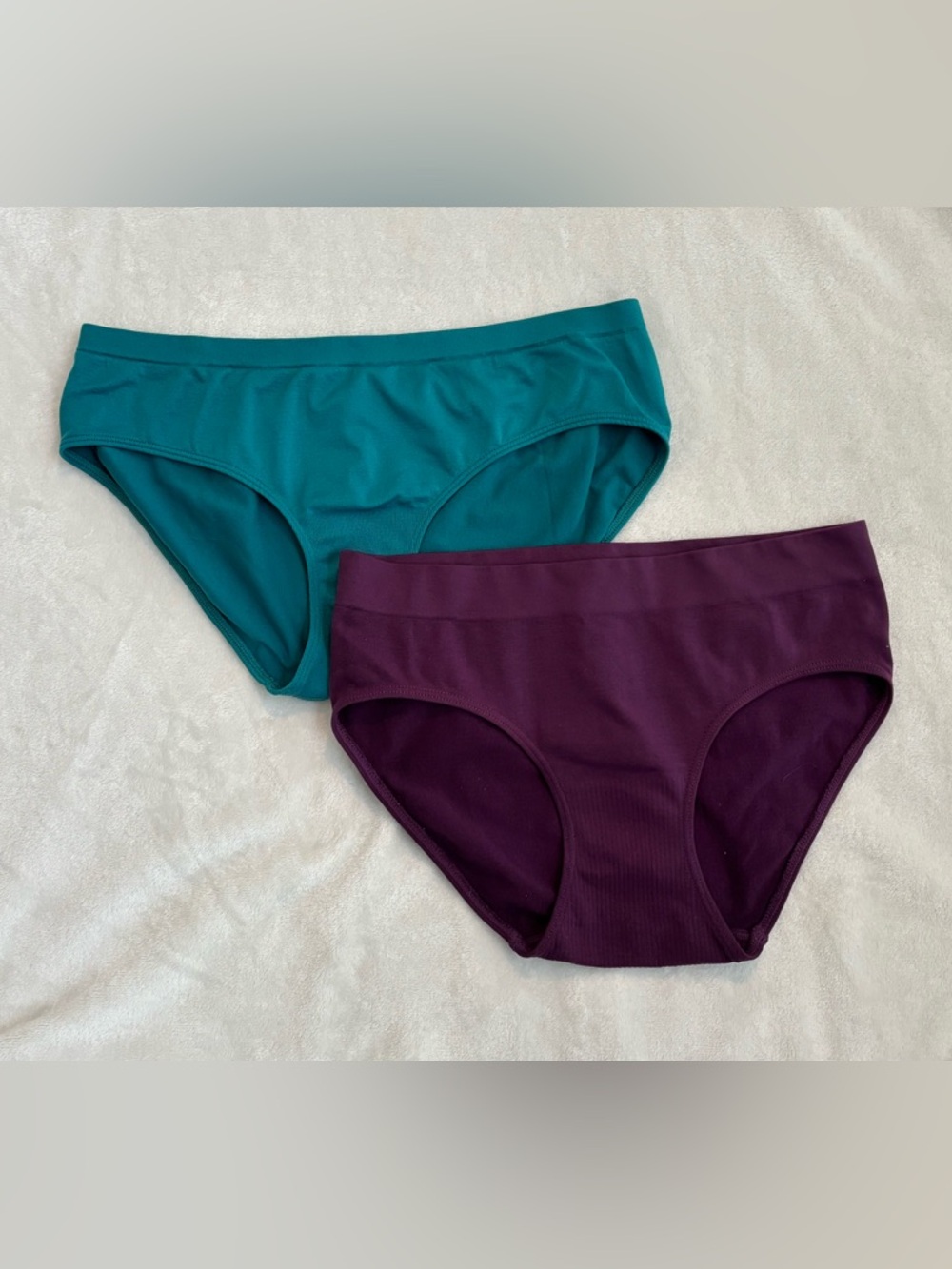 Auden brand- women’s Teal and Plum Microfiber  Blend Briefs - 2-Pack